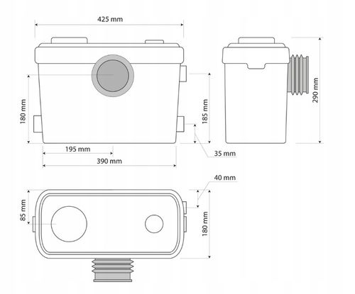 POMPA WC ROZDRABNIACZ MŁYNEK PRZEPOMPOWNIA DO WC na Arena.pl