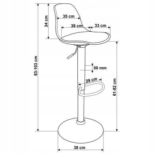 Hoker Krzesło Barowe Obrotowe Ekoskóra Regulowane Tapicerowane na Arena.pl