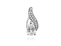 RODOWANY SREBRNY WISIOREK ŁEZKA BIAŁE CYRKONIE