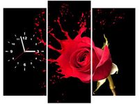 90CM 70 ZEGAR 3 ELEM RÓŻANY PLUSK SCIENNY DRUK