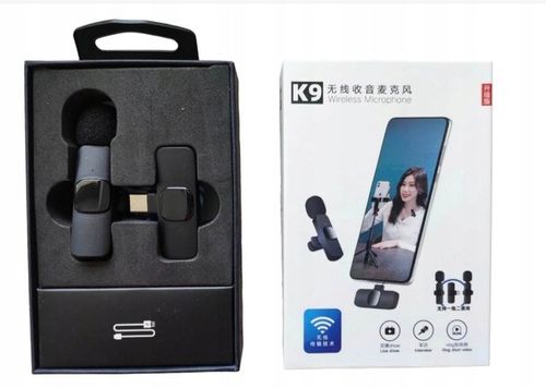 2xMIKROFON KRAWATOWY BEZPRZEWODOWY PRZYPINANY USB-C Lightning do IPhone 2w1 na Arena.pl