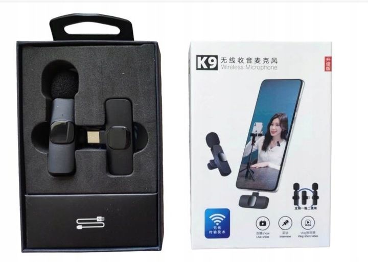 2xMIKROFON KRAWATOWY BEZPRZEWODOWY PRZYPINANY USB-C Lightning do IPhone 2w1 zdjęcie 15