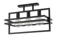 3-punktowy plafon sypialniany Merci prostokątny czarny