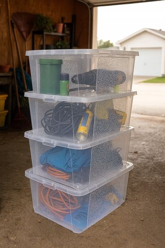 Pojemnik 30 l przezroczysty z pokrywą BPA free do przechowywania na Arena.pl