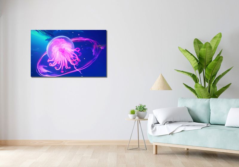 Obraz 100x60cm Neonowa Meduza zdjęcie 2