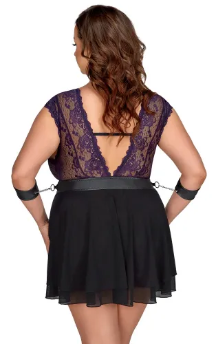 cottelli bondage plus babydoll 3xl z fioletową koronką i akcesoriami na Arena.pl