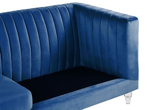 Sofa 3-osobowa welurowa niebieska ARVIKA na Arena.pl