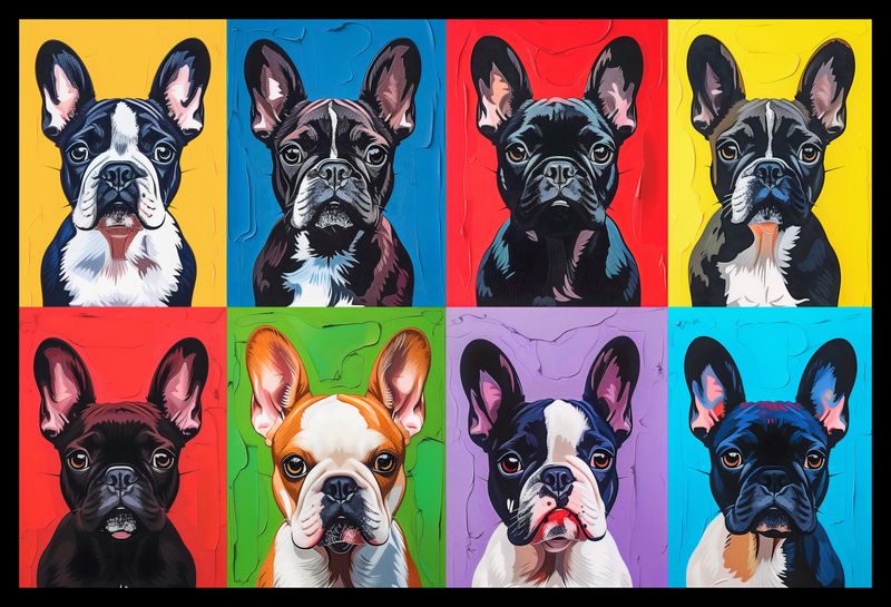 Plakat 45x30cm Buldogi Francuskie zdjęcie 2