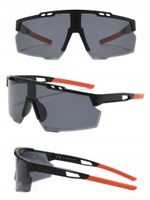 OKULARY Sportowe PRZECIWSŁONECZNE Rowerowe Filtr UV400 CZARNE + ETUI