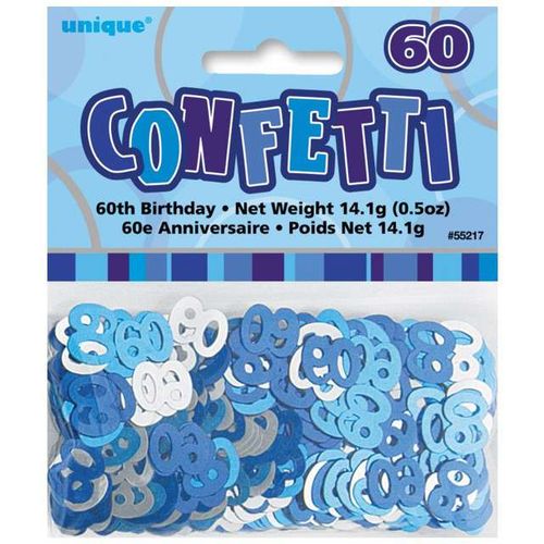 Konfetti "60", niebiesko-srebrne, UNIQUE, 14 g na Arena.pl
