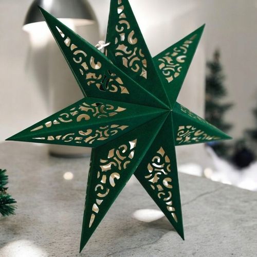 DUŻA GWIAZDA PAPIEROWA ŚWIĄTECZNA AŻUROWA ZIELONA 35 cm WITRAŻ 3D na Arena.pl