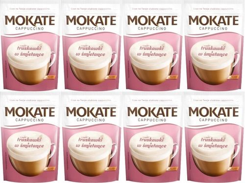 Pyszna Kawa Cappuccino Truskawka w Śmietance 110g Mokate x8 na Arena.pl