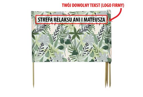 PARAWAN PLAŻOWY Zielone liście z indywidualnym napisem 5 PANELI 80.5 na Arena.pl