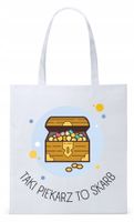 Dla Piekarza Prezent Torba Eco Biała Shopper Z Nadrukiem Ze Zdjęciem