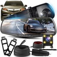 KAMERA COFANIA W LUSTERKU REJESTRATOR JAZDY HD FULL KAMERKA PRZÓD + TYŁ