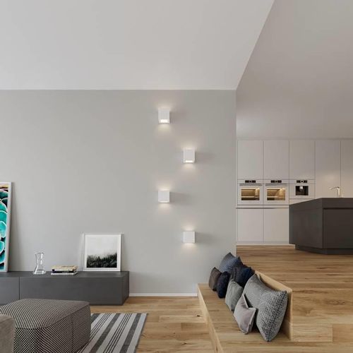 Kinkiet LAMPA ścienna SL.0005 ceramiczna OPRAWA kostka cube przyścienna biała na Arena.pl