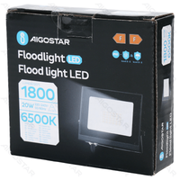 Naświetlacz LED 20W 6500K czarny ze szklanym kloszem 22,5 cm do mocnego światła