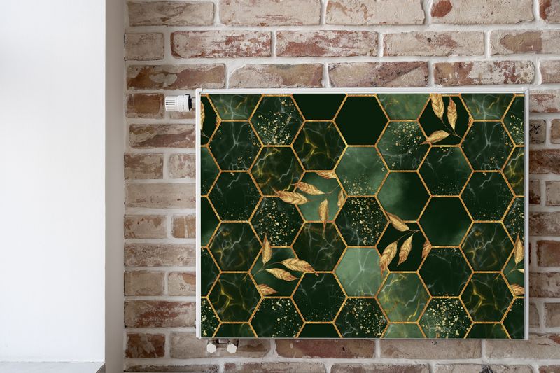 Maskownica MAGNETYCZNA Na Kaloryfer MOZAIKA Marmur Liście 80cm x 60cm zdjęcie 6