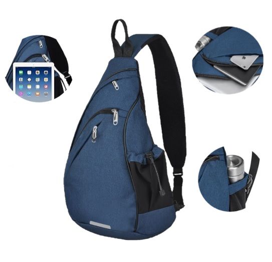 NERKA PLECAK TORBA NA JEDNO RAMIĘ SASZETKA CROSSBODY MIEJSKI MĘSKI NIEBIESKI zdjęcie 4