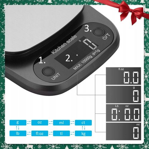 WAGA KUCHENNA ELEKTRONICZNA 5000g 0,1g WYŚWIETLACZ LCD PRECYZYJNA na Arena.pl