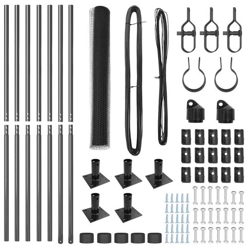 Ogrodzenie z słupkami Szary 0.8 x 10 m Stal pokryta PCV na Arena.pl