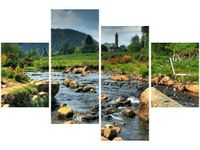 120CM 80CM ZEGAR 4 ELEM W DOLINIE GLENDALOUGH OBRAZ ŚCIENNY