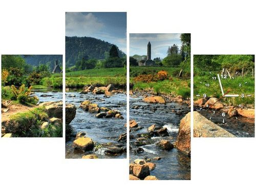 120CM 80CM ZEGAR 4 ELEM W DOLINIE GLENDALOUGH OBRAZ ŚCIENNY na Arena.pl