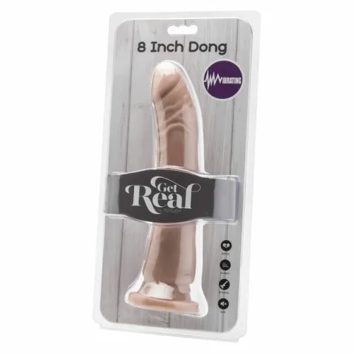 get real dong 20,5 cm model wibrujący z pilotem, skora pvc na Arena.pl