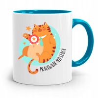 Pracownika Kubek Błękitny Pracownik Miesiąca Z Nadrukiem Ze Zdjęciem