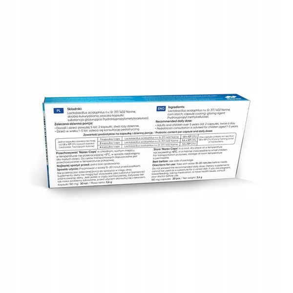 Narex Caps - Probiotyk Narine - 20 kapsułek - 180mg zdjęcie 3