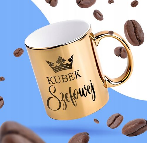KUBEK ZŁOTY ELEGANCKI STYLOWY DLA SZEFOWEJ KUBEK SZEFA PREZENT na Arena.pl