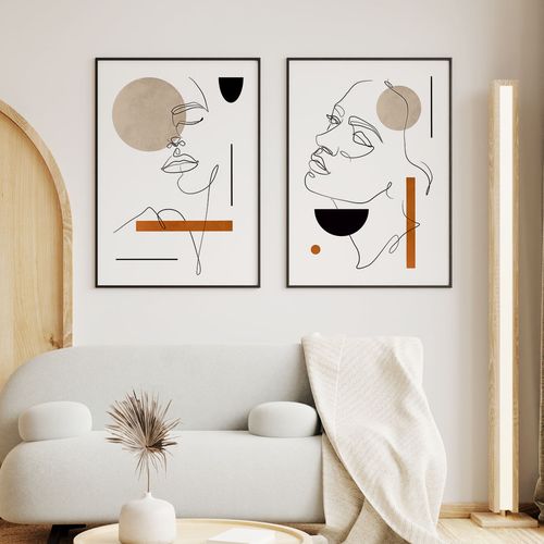 Zestaw dwóch plakatów portret jedna linia 40x50 cm na Arena.pl