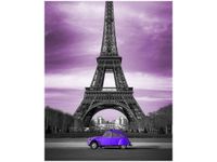 OBRAZ FIOLETOWY CITROEN 2CV WIEŻĄ EIFFLA