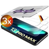 Szkło Hartowane 10H na iPhone 13 Pro Max 3 Sztuki z Ramką Montażową
