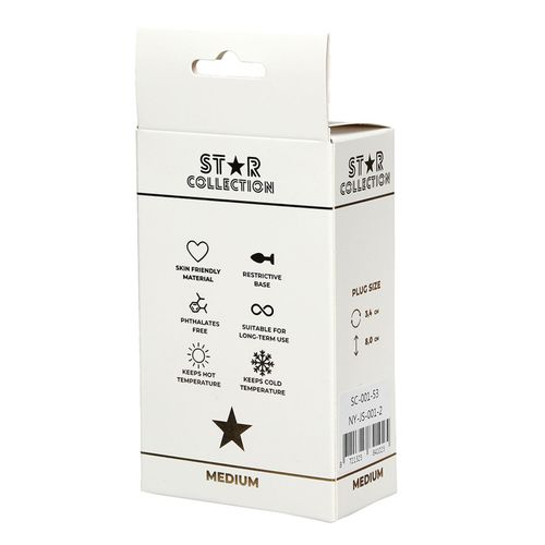 Star Collection - Silver Metal Anal Plug M - Light Blue Stone na Arena.pl