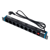 Listwa Zasilająca Varytec do RACK 1U 8 gniazd 3680W 1,65m włącznik Czarna