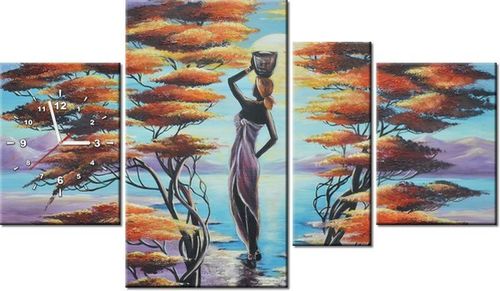 70CM 120CM OBRAZ 4 ELEM AFRYKAŃSKA DZIEWCZYNA KOSZEM ŚCIENNY na Arena.pl