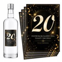 Naklejki na butelki Wódkę urodzinową na urodziny 18 20 30 40 50 60 70 -8szt