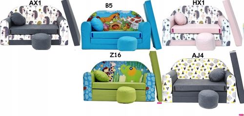 KANAPA SOFA rozkładana dla dzieci łózko poduszka materac piankowa na Arena.pl