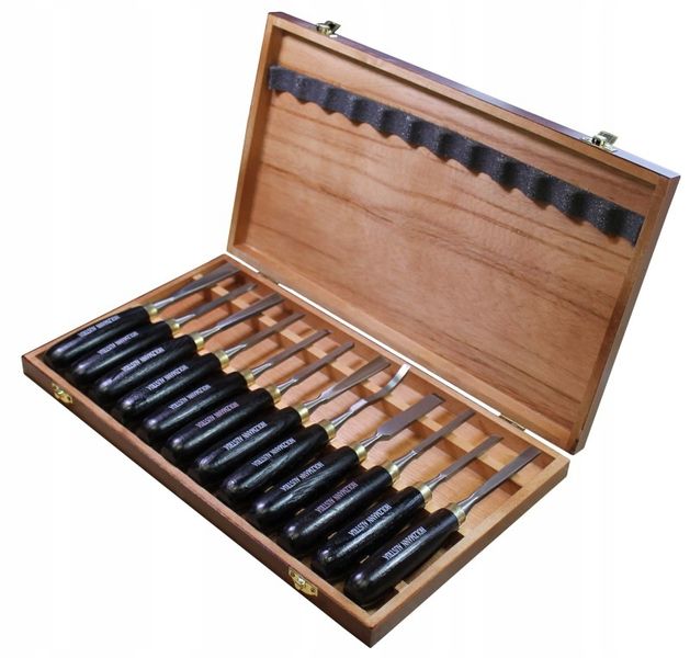 ZESTAW DŁUT dłuta do drewna dłutarek SCH12TLG rzeźbiarskie rzeźbienia 12szt zdjęcie 1