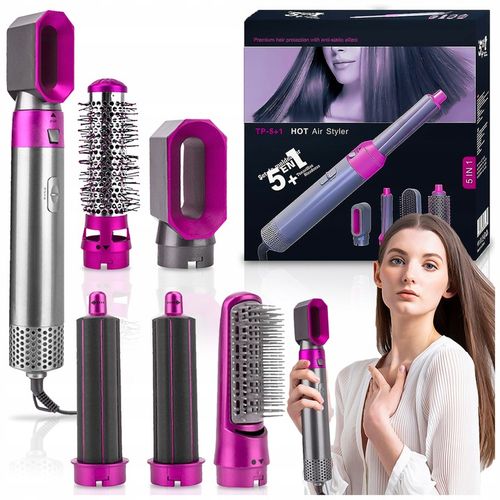 Lokówko-suszarka 5w1 Wielofunkcyjna JONIZACJA SZCZOTKA LOKI REGULACJA 1000W na Arena.pl