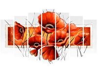 80CM 140CM OBRAZ 7 ELEM MAKI BIAŁYM ŚCIENNY