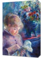 Obraz 40x60cm Young Woman Sewing,  Pierre-Auguste Renoir do Salonu