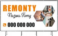 BANER REKLAMOWY 200x100 cm plandeka dużo wzorów REMONTY nazwa firmy