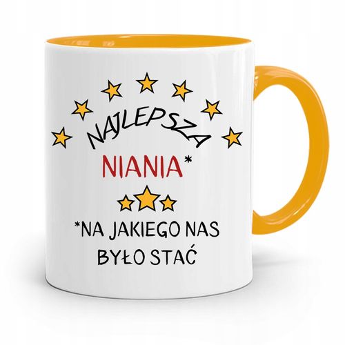 Dla Niani Opiekunki Kubek Żółty Na Prezent Z Nadrukiem Ze Zdjęciem na Arena.pl