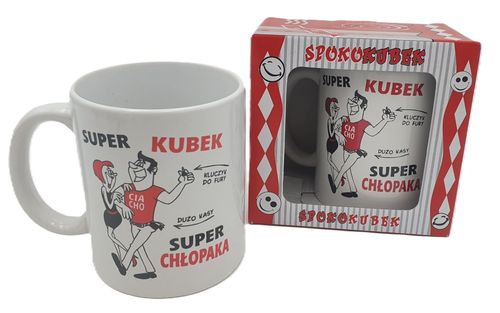 kubek ceramiczny w ozdobnym opakowaniu "Super Kubek Super Chłopaka" na Arena.pl