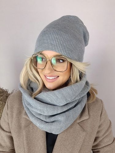 POLSKI KOMPLET CZAPKA + DUŻY KOMIN CIEPŁY - KOLORY na Arena.pl