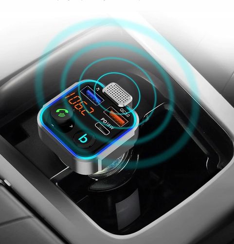 TRANSMITER FM BLUETOOTH SZYBKA ŁADOWARKA QC USB PD na Arena.pl