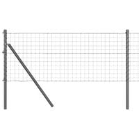 Ogrodzenie z słupkami Szary 0.8 x 25 m Stal