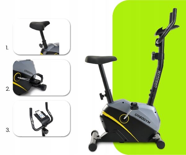 ROWER stacjonarny treningowy URBOGYM OXYGEN YELLOW zdjęcie 9
